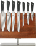 Mercer Culinary Premium Grade Super Steel 8-Piece Knife Set with Magnetic Stand, G10 Handles