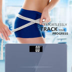 Ultra-Wide NUTRI FIT Bathroom Scale Digital High Accuracy Body Weight Scanner with Easy-to-Read Backlit LCD, 400 Pounds Ultimate Grey