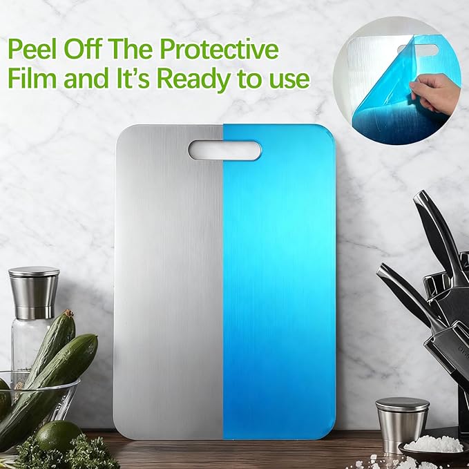 Titanium Cutting Board,100% Pure Titanium Cutting Boards for Kitchen,2026 New Non Toxic,Double-Sided Food Grade Chopping Board for Meat,Vegetable,Fruit,Outdoor Camping(S+M+L-3PC)
