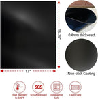 UBeesize 2 Pack 0.4mm Extra Thick 600 Degree Non Stick BBQ Grill Mat & Baking Mats, Dishwasher Safe, Easy To Clean, Black