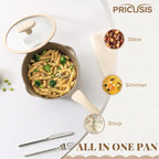 PRICUSIS Nonstick Saucepan with Lid, 2.7 Quart Sauce Pan, Healthy Sauce Pot with Pour Spouts for Multipurpose Use, PFOA Free, Induction Compatible, Apricot