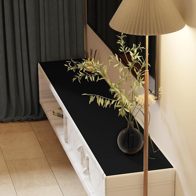 Leather Desk Mat,1.8mm Thick,12x66 Inch Desk Cover,Desk Protector Mat,Dresser Cover Top,Desktop Cover,Dresser Cover Top For Bedroom,Table Protector Mat,Black Table Protector(Black+Gray,12×66)