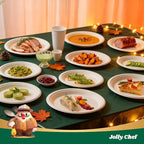 JOLLY CHEF Compostable Heavy Duty Plates 𝟭𝟬 𝗜𝗻𝗰𝗵 [𝟭𝟮𝟱 𝗣𝗮𝗰𝗸] Eco-Friendly Disposable White Paper Plates Made of Bagasse Biodegradable for Party Dinner Sugarcane Fibers Thanksgiving Day