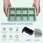 2 Pack Silicone 2 Inch Large Ice Cube Molds for Cocktails Wine Fruit and Bourbon Whiskey Easy Release Ice Cube Tray with Lid Ideal for Cold Drinks and Entertaining Gatherings (Mint Green)