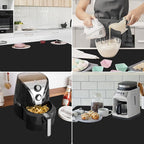 Gartful 2 Pieces Silicone Mats for Countertop - 0.06" Thicker, 32" by 24" Extra Large Multipurpose Mat, Counter Table Protector, Work Desk Pad, Heat-Resistant Placemat, Pastry Mat, Nonstick, Black