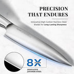 Knife Set, 14 Pcs Premium Japanese High Carbon Stainless Steel Kitchen Knife Set, Razor Sharp Knife Block Set with Built-in Sharpener, Quality Acacia Wood Block Knife Sets Ergonomic Handle