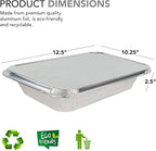 Foil Pans with Lids - 9x13 Aluminum Pans with Covers - 150 Foil Pans and 150 Foil Lids - Disposable Food Containers Great for Baking, Cooking, Heating, Storing, Prepping Food