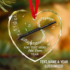Personalized Flute Player Glass Ornament with Text Name & Year, Custom Flute Musical Instrument Xmas Ornaments 2025, Flutist Christmas Tree Ornament, Gift for Music Lover Student Friend