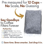 Ground Flavored Coffee In Filter Packs | Medium Roast Low Acid Mold Free Pouches | Sampler Packets | Salted Caramel Gourmet Powder Bags for 10-12 Cup Drip Maker | Highest Rated Individual Premeasured Coffee