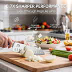Kitchen Knife Set with Block 17 Pcs, Knife Block Set, Japanese High Carbon Stainless Steel Knives Set for Kitchen with Sharpener, Razor Sharp Premium Block Knife Sets