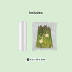 FoodSaver Custom Fit Airtight Food Storage and Sous Vide Vacuum Sealer Bags, 8 x 20', Perfect for Meal Prep and Sous Vide Cooking (Pack of 12)