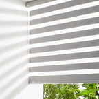 Persilux Cordless Zebra Roller Window Shades Free-Stop Roller Blinds (32" W X 72" H, Grey) Light Control for Day and Night, Light Filtering Sheer Roller Shades for Windows, Easy to Install
