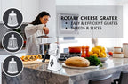 Premium Rotary Cheese Grater - Effortless Grating for Perfectly Shredded Cheese Every Time! (White and Black)