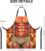 Funny Men Cooking Grilling Aprons Muscles Guy BBQ Funny Gag Gifts for Christmas, White Elephant Gift Exchange (Muscleman, One Size)