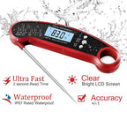 Cooking Thermometer,IP67 Waterproof Digital Meat Thermometer with Backlight, Calibration & Hold Function，Food Thermometer for Cooking,Outdoor Grilling,Candy Making