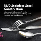New Star Foodservice 58901 Shell Pattern, 18/0 Stainless Steel, 36 piece Flatware Set
