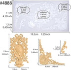 Art Molds for Polyclay Air Dry Clay Plaster Epoxy Resin Fondant Cake Decor Cameo Flourish