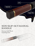 HOSHANHO Santoku Knife 5 Inch, Professional Japanese High Carbon Steel Chef's Knife, Ultra Sharp Kitchen Knife with Octagonal Rosewood Handle