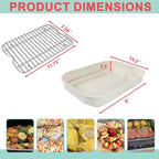 Non-Stick Griddle Pan and Roasting Rack for Ninja FG551/DG551 Smart XL 6-in-1 Indoor Grill, Upgraded Ceramic Flat Top Griddle & Stainless Steel Grill Steamer Rack for Ninja Air Fryer Accessories,White