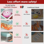Vegetable Chopper, Onion Dicer, Mandoline Slicer, Food Chopper with Container, Vegetable Cutter for Salad Potato Carrot Garlic（2 Blades, Blue White）