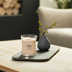 WoodWick Tonka & Almond Milk Gifts for Women and Men, 9.7 oz Medium Hourglass Candle with Crackling Wick