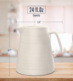 Francois et Mimi Pour Over Drip Coffee Maker Gift Set with Two Coffee Mugs, Non-Electric Pour Over Coffee Dripper, Easy Manual Brew Maker, Dishwasher and Microwave Safe, Filters not included (Ivory)