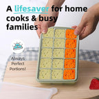 2 Tbsp Silicone Freezer Molds - Perfect for Storing Garlic, Herbs, Ginger, Pesto, Tomato Paste, Lemon Juice, Purees and More - Silicone Food Freezer Tray (Green 4 Pack)