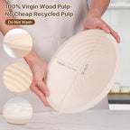Non-Stick Oval Wood Pulp Banneton Bread Proofing Basket Set, Sourdough Banneton Basket Kit, Bread Making Tool Sourdough Starter Kit with Proofing Bowl, Cover, Dough Whisk, Lame, Scraper