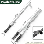 Tredre Fire Tongs and Fire Poker Set, Stainless Steel Fire Pit Tools for Outside, Heavy Duty Fireplace Tongs Log Grabber for Campfire, Wood Stove, Rust-Resistant Firewood Tong Set