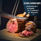 Purple Dragon Slicing Carving Knife – 8.86" Brisket Knife Razor Sharp Japanese Breaking Knives for Meat Cutting - Full Tang Design with Ergonomic Handle - Christmas Gift for Men and Women