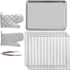 VEVOR Commercial Convection Oven, 66L/60Qt, Half-Size Conventional Oven Countertop, 1800W 4-Tier Toaster w/Front Glass Door, w/Trays Wire Racks Clip Gloves, 120V