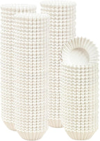 qiqee 600 Count Mini Cupcake Liners White Muffin Liners Food Grade Baking Cups Paper No Smells（Small Size）