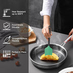 Silicone Spatula Set, 6 Pieces Food Grade Kitchen Utensils with Silicone Brush Heat Resistant Dishwasher Safe BPA-free Rubber Spatula for Scraping, Baking, Cooking, Mixing (Cyan)