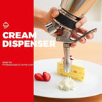 OSJCOOK Whipped Cream Dispenser Stainless Steel Cream Whipper Mirror Finish,500 mL/1 Pint Professional Cream Maker,5 Various Stainless Decorating Nozzles,1 Cleaning Brush,N2O Chargers NOT included