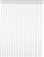 12 Inch Long Metal BBQ Kabob, Stainless Steel Skewers Shish Kebab Skewers 30 Pack (12Inch BBQ Skewers-30p)