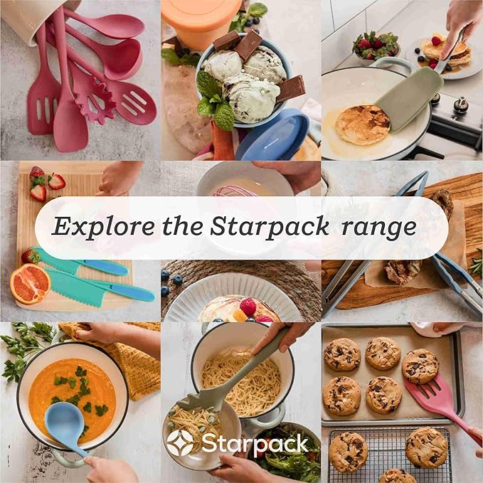 Starpack 'Stir & Serve' Silicone Cooking Utensils Set (5 Pcs) 10.5" - Kitchen Utensils Set Heat Resistant to 600°F - Kitchen Utensils for Nonstick Cookware - Silicone Utensil Set for Mixing & Cooking