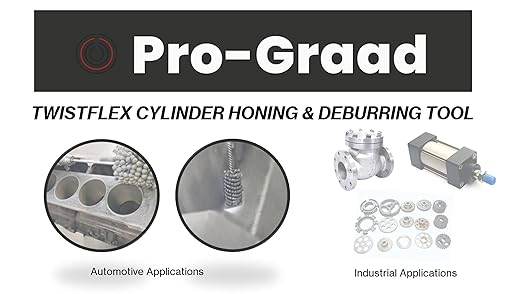TwistFlex 3/4" 120SC Cylinder Hone | 0.75" (19mm) Flexible Cylinder Honing & Deburring Tool | Bore Brush for Hole Diameters 0.71” – 0.75” | Silicon Carbide 120 Grit | 1/4" Shank | 8" Length