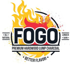 FOGO Super Premium Hardwood Lump Charcoal 17.6 Pound Bag, Fogostarters Natural Fire Starters and Blazaball Bundle