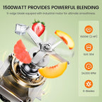CRANDDI Professional Commercial Blender, Max 1500W, 80oz Pitcher, Powerful Blender with Tamper for Smoothie, Ice Crushing, Variable 9 Speeds Control,110V, K96, Black