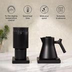 Fellow Corvo EKG Pro Electric Tea Kettle - Quick Heating, Precise Temperature Control Electric Kettle, Scheduling, Built-in Brew Timer for Boiling Water - Matte White with Maple Handle - 0.9 Liter