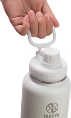 Takeya Actives Water Bottle with Straw Lid - Durable & Easy-Care Water Bottle with Stainless Steel Insulation - BPA-Free Lid with Carry Handle & Straw - Dishwasher-Safe - 24 oz, Arctic