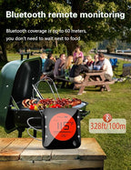 BFOUR Bluetooth Meat Thermometer Wireless Grill Thermometer with 3 Probes, Premium Digital Meat Thermometer Food Thermometer Timer Alarm for Smoker, Grill, Oven, Kitchen, Cooking, BBQ