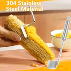 AphohomeCorn Peeler for Corn on the Cob, 2PCS Long Handle Stainless Steel Corn Stripping Tool, Quick Corn Cob Stripper Tool, Easy-to-Use Corn Cutter, Ideal for Kitchen, Salads & Tacos, 9.8×1.57×1.06in
