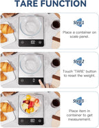 JOYHILL Food Scale, 22lb Digital Kitchen Scale Food Ounces and Grams for Weight Loss, Baking and Cooking, Premium Stainless Steel Food Weight Scale with LED Display, Batteries Included, Silver
