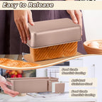 LIANYU 4 Pack Loaf Pans for Baking Bread 9x5In, Stainless Steel Meatloaf Baking Loaf Tins, Heavy Duty Metal Bakeware for Bread Cake Brownies, Non Stick & Easy Release, Rose Gold