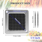 Replacement Chopper 1/4" and 3/8" Blade, 2 PCS Commercial Vegetable Chopper Dicer, French Fry Cutter Stainless Steel Blade for Fruit Cutting Machine Tomato Onion Pusher Block