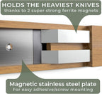 WALDWERK Knife Magnetic Strip (15,7 x 2 in) Mount with Adhesive or Screws - Magnetic Knife Holder for Wall - Magnetic Knife Strip made of Elegant Acacia Wood - Magnetic Knife Holder for Heavy Knifes