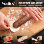 Walfos French Rolling Pin Set - Natural Wooden Rolling Pins (8inch, 15.7inch), Baking Dough Roller for Pizza, Pie, Pasta, Bread, Pastry, No Coating