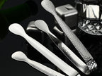 8Pcs 4.3" Stainless Steel Mini Ice Tongs – Ideal for coffee bars, tea parties, dessert events & kitchen use (sugar/ice buckets, appetizers). Available in shiny/textured surface styles for versatile