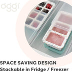Oggi Prep & Portion Silicone Freezer Trays with Lid - Freezer Molds for Food, Ice Cube Tray, Food Prep Containers, Freezer Storage Containers, for Soup, Smoothie Cubes, Broth, Leftovers - 2 Cup x2